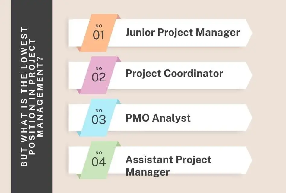 But what is the lowest position in project management