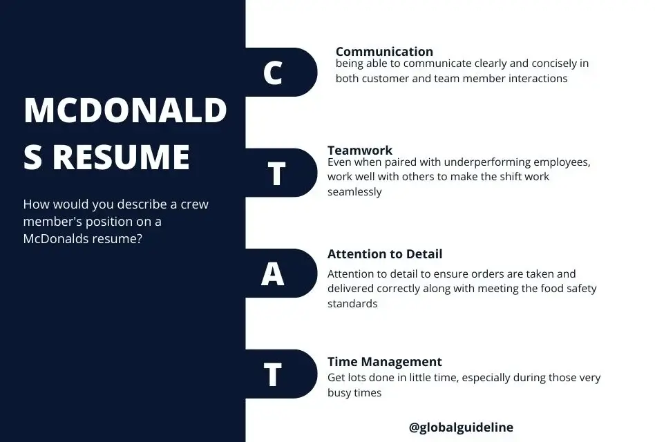 How would you describe a crew member's position on a McDonalds resume