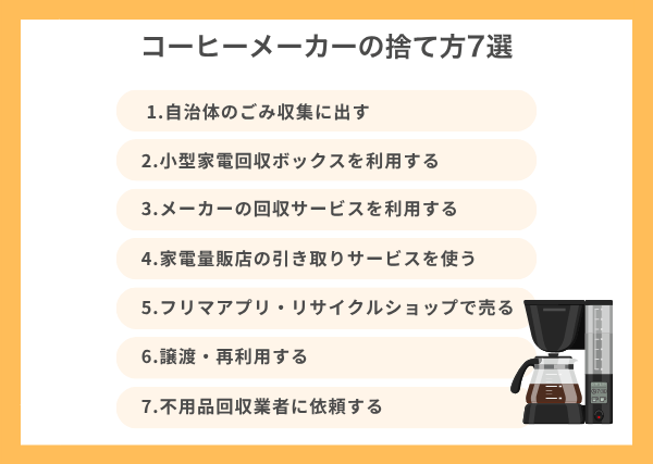 コーヒーメーカーの捨て方7選
