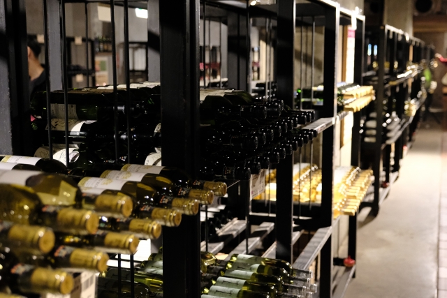 保管されるワイン
