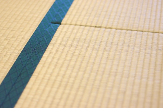 明るい和室の畳の縁